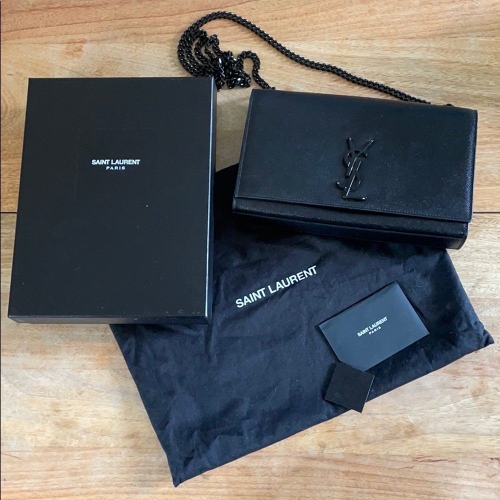 Saint Laurent Kate Small Grain de Poudre Chain Shoulder Bag
